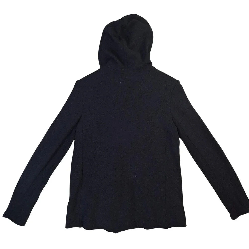 James Perse Full Zip Hoodie Women's Size 2 Black Full Zip Hoodie Casual Jacket